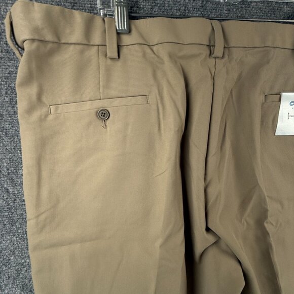 NWT HAGGAR Beige Pants 42x32 Cool 18 Khaki Slacks Polyester Comfort Waist Men - Picture 11 of 15